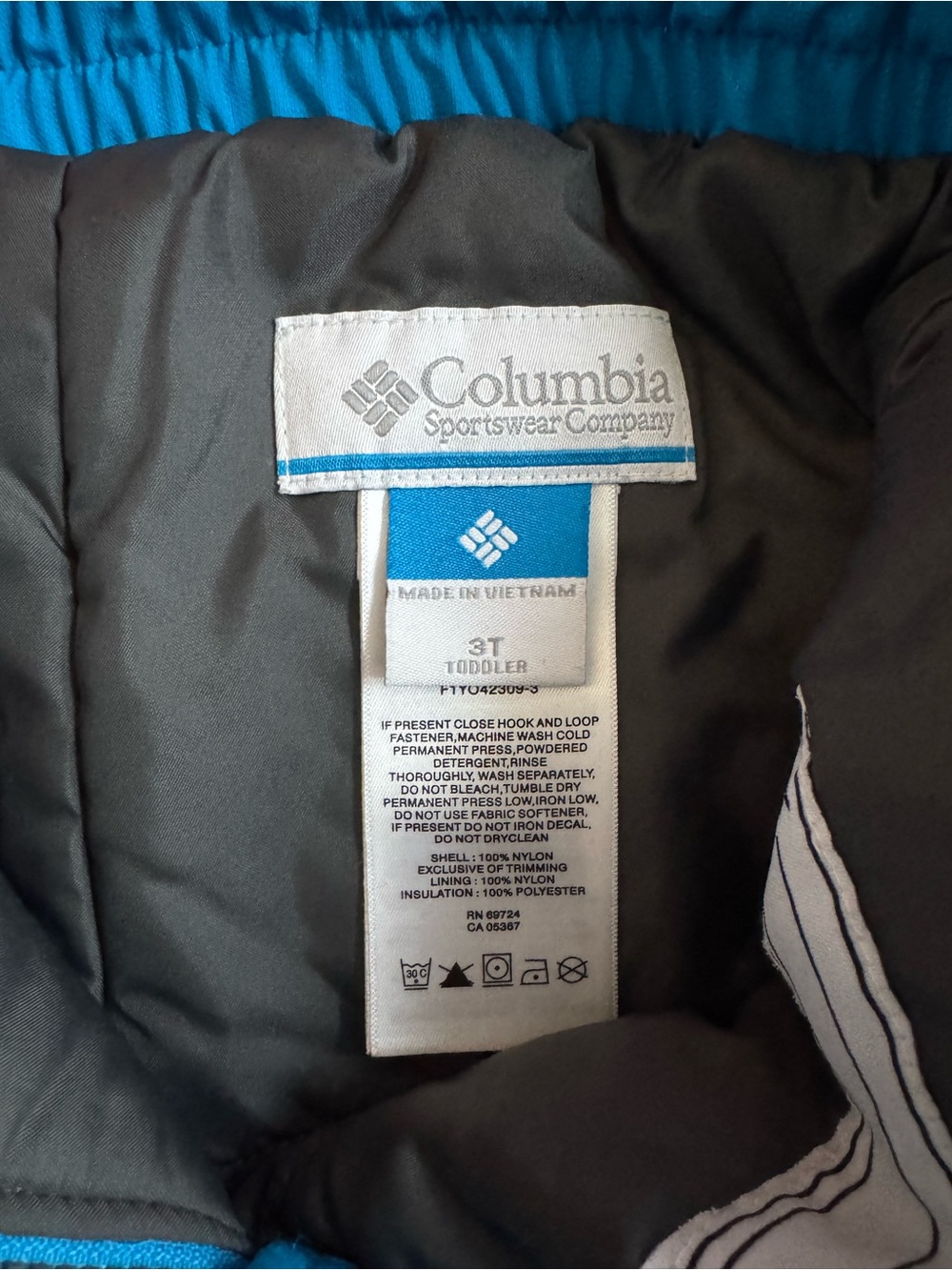 Columbia Children's Blue & Orange Winter Jacket and Snow Bib Set Size 3T - Picture 14 of 16